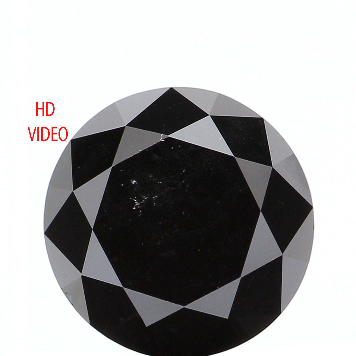 2.98 Ct Natural Loose Round Shape Diamond Black Color Round Cut Diamond 8.15 MM Natural Black Diamond Round Brilliant Cut Diamond LQ407