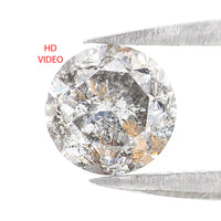 1.11 CT Natural Loose Round Shape Diamond Black Grey Color Round Cut Diamond 6.15 MM Salt And Pepper Round Brilliant Cut Diamond QL2606