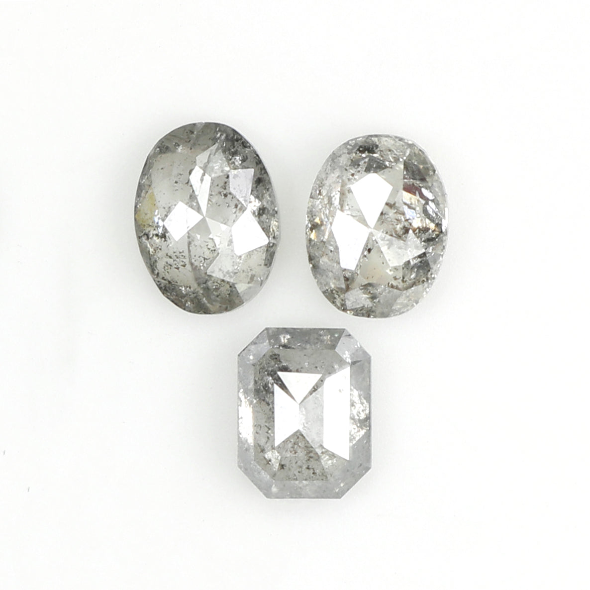 0.85 CT Natural Loose Mix Shape Diamond Salt And Pepper Mix Shape Diamond 4.25 MM Natural Black Grey Color Mix Shape Rose Cut Diamond QL636