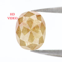 Natural Loose Oval Diamond Brown Yellow Color 1.33 CT 6.80 MM Oval Shape Rose Cut Diamond L7328
