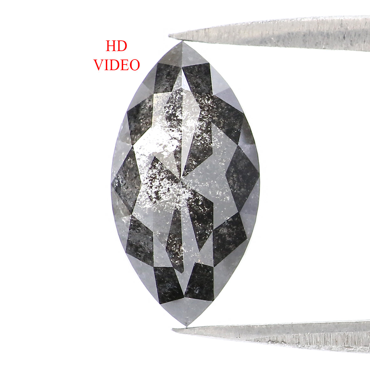 1.81 CT Natural Loose Marquise Shape Diamond Salt And Pepper Marquise Rose Cut Diamond 11.70 MM Black Grey Color Marquise Cut Diamond QL2091