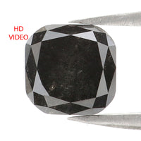 Natural Loose Cushion Black Grey Color Diamond 2.43 CT 7.09 MM Cushion Shape Rose Cut Diamond KDL2467
