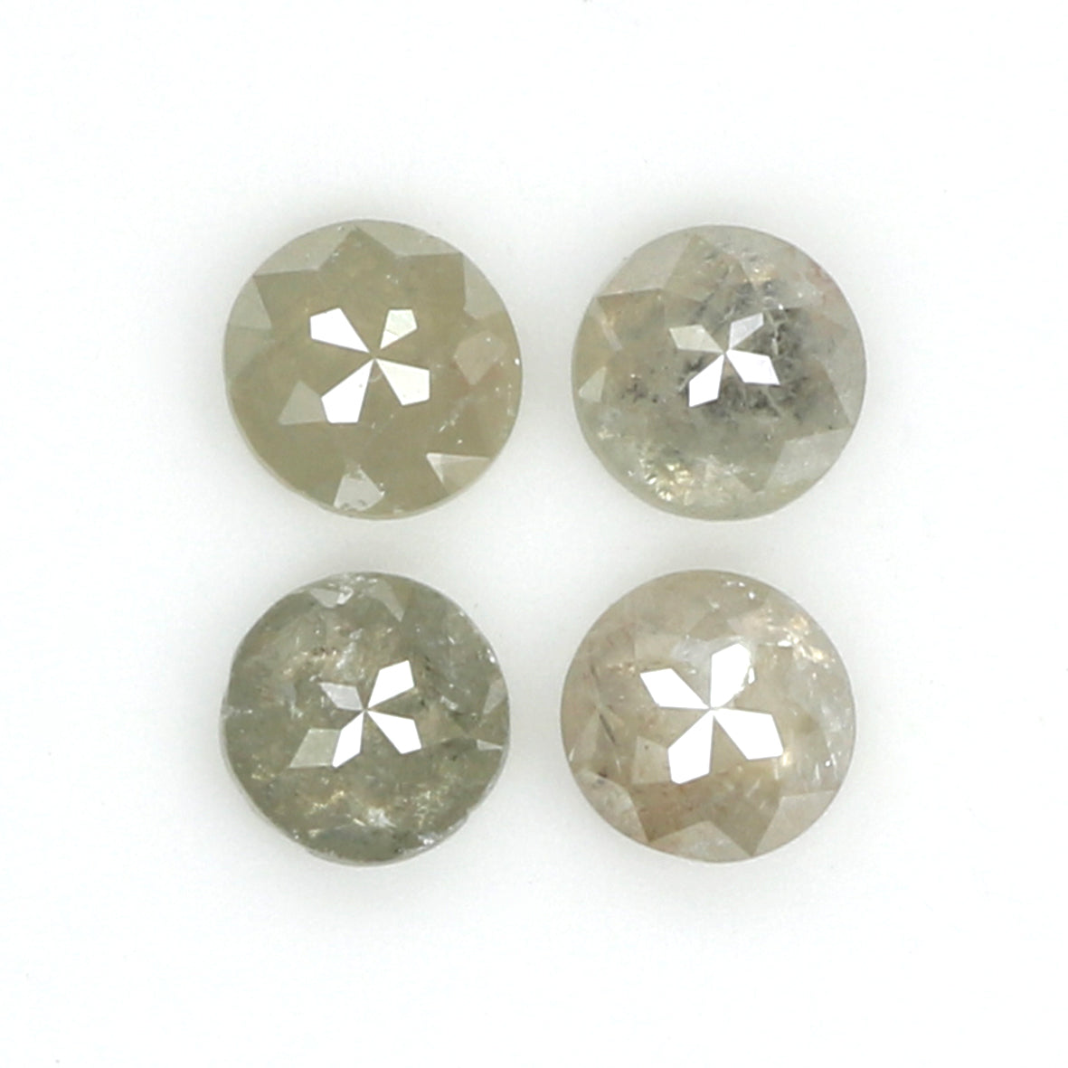 Natural Loose Round Rose Cut Grey Color Diamond 0.85 CT 3.50 MM Round Rose Cut Diamond L6332