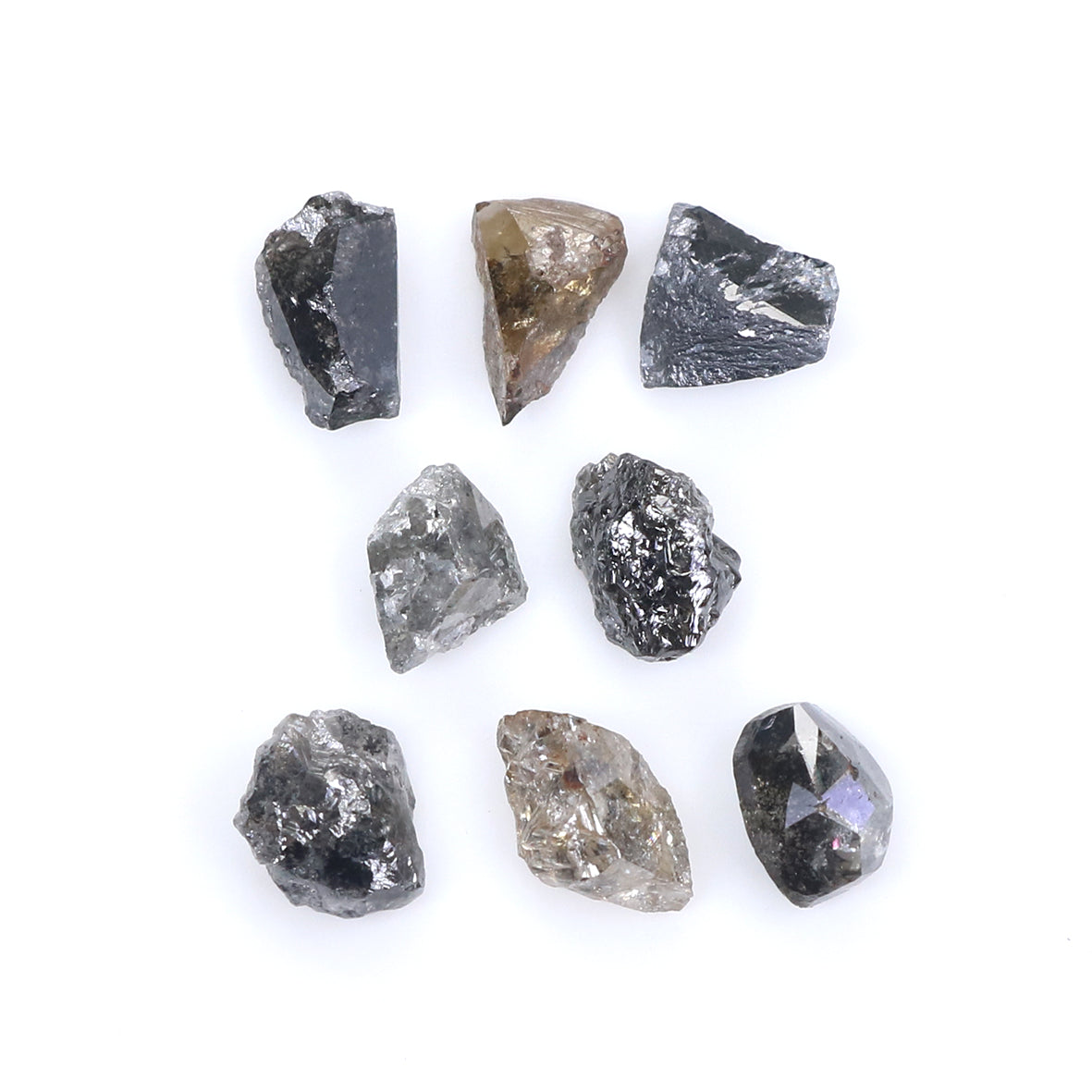 Natural Loose Rough Salt And Pepper Diamond Black Grey Color 4.54 CT 5.92 MM Rough Facet Shape Diamond L2053