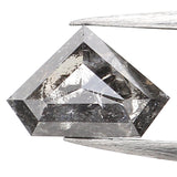 0.51 Ct Natural Loose Diamond, Salt And Pepper Diamond, Shield Cut Diamond, Black Gray Color Diamond, Rose Cut Real Rustic Diamond KDL079
