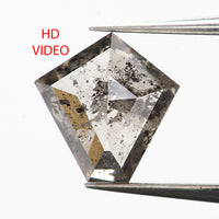 0.72 CT Natural Loose Diamond, Pentagon Cut Diamond, Salt And Pepper Diamond, Black Gray Pentagon Diamond, Rose Cut Diamond KDL9518