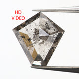 0.72 CT Natural Loose Diamond, Pentagon Cut Diamond, Salt And Pepper Diamond, Black Gray Pentagon Diamond, Rose Cut Diamond KDL9518