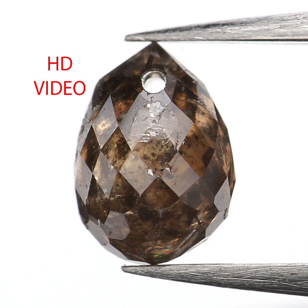 0.79 Ct Natural Loose Briolette Shape Diamond Brown Color Drop Diamond 5.55 MM Natural Loose Brown Color Briolette Rose Cut Diamond LQ9824