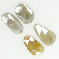 1.17 CT Natural Loose Diamond Slice Grey Yellow Color Polki Diamond 4 Pcs L9441