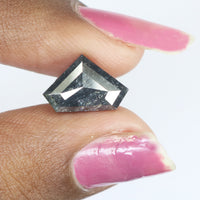 2.85 Ct Natural Loose Diamond Shield Black Color I3 Clarity 11.80 MM KDL8767