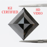 IGI CERTIFIED 3.07 Ct Natural Loose Diamond Princess Cut Fancy Black 7.50 MM KDL8662