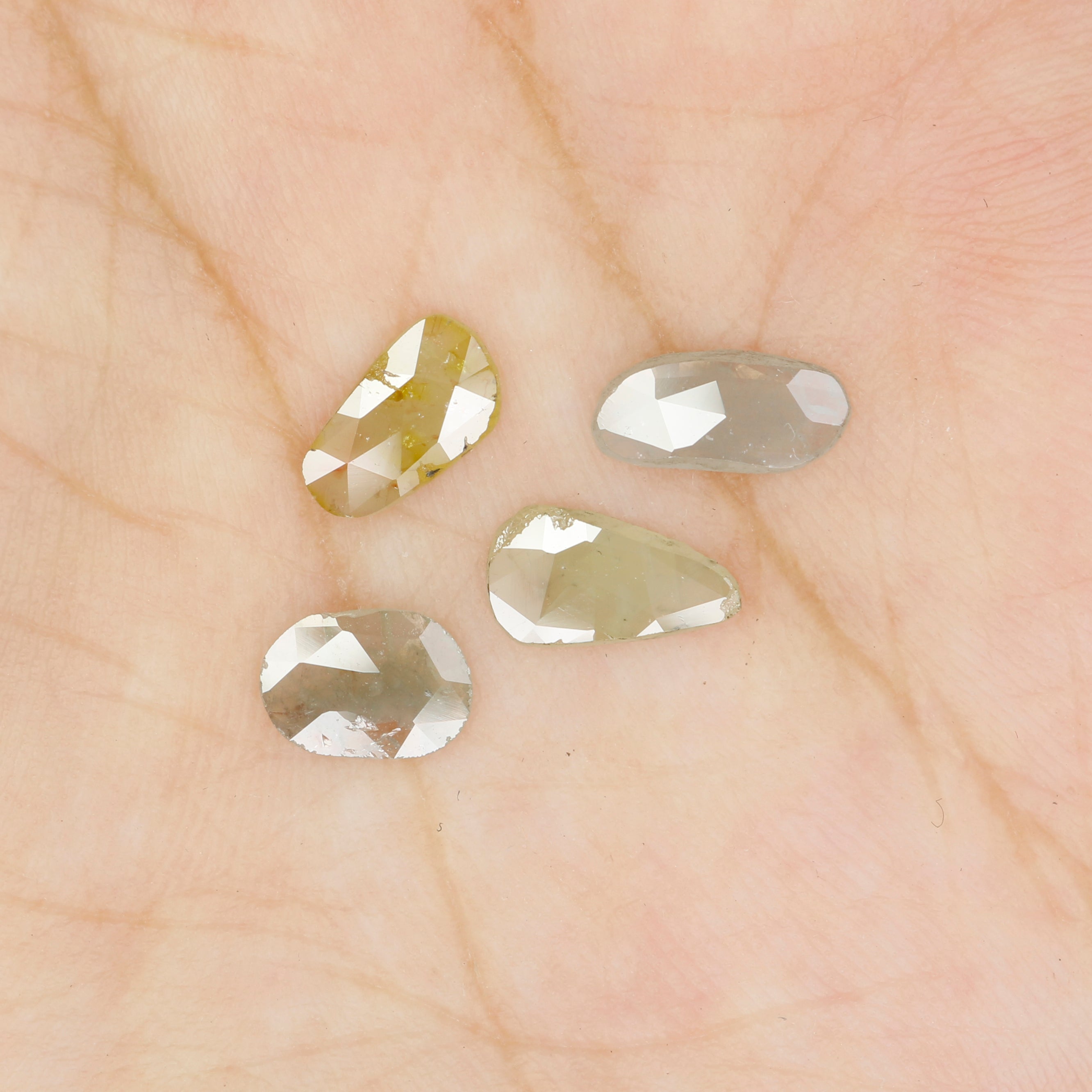 1.17 CT Natural Loose Slice Shape Diamond Yellow Color Slice Cut Diamond 6.30 MM Natural Loose Grey Color Slice Irregular Cut Diamond LQ9441