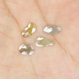 1.17 CT Natural Loose Diamond Slice Grey Yellow Color Polki Diamond 4 Pcs L9441
