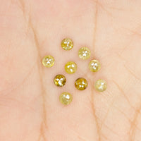 1.07 Ct Natural Loose Diamond Round Rose Cut Yellow Color 9 Pcs L9408