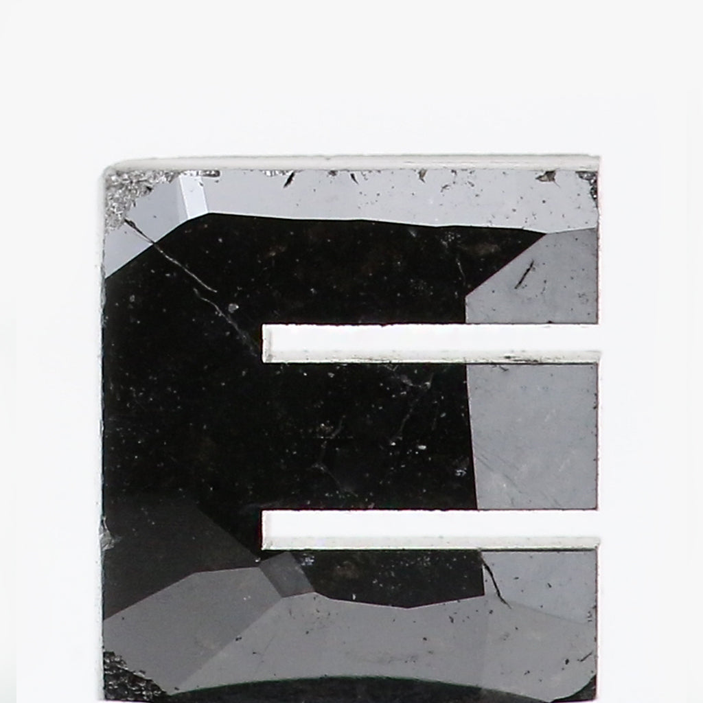 0.97 CT Natural Loose Alphabet E Shape Diamond Black Color Alphabet E Diamond 6.30 MM Natural Loose Black Color Alphabet E Diamond LQ8727