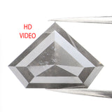 Natural Loose Shield Salt And Pepper Diamond Grey Color 3.67 CT 8.90 MM Shield Shape Rose Cut Diamond KDL982
