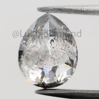 0.83 Ct Natural Loose Diamond Pear Black Grey Salt And Pepper Color I3 Clarity 6.30 MM KDL8506
