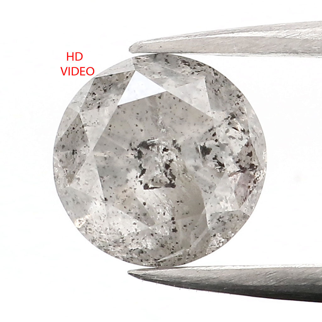 1.04 CT Natural Loose Round Shape Diamond Salt And Pepper Round Cut Diamond 6.05 MM Natural Loose Diamond Round Brilliant Cut Diamond LQ9090