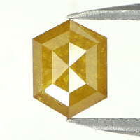 0.90 Ct Natural Loose Diamond, Hexagon Diamond, Yellow Diamond, Hexagon Cut Diamond, Polished Diamond, Rose Cut Diamond Rustic Diamond KDL9858