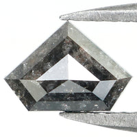 0.72 Ct Natural Loose Diamond, Salt And Pepper Diamond, Shield Cut Diamond, Black Gray Color Diamond, Rose Cut Real Rustic Diamond KDL007