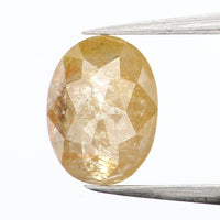 0.69 Ct Natural Loose Diamond, Oval Diamond, Yellow Diamond, Antique Diamond, Oval Cut Diamond, Rustic Diamond, Real Diamond KDK2299
