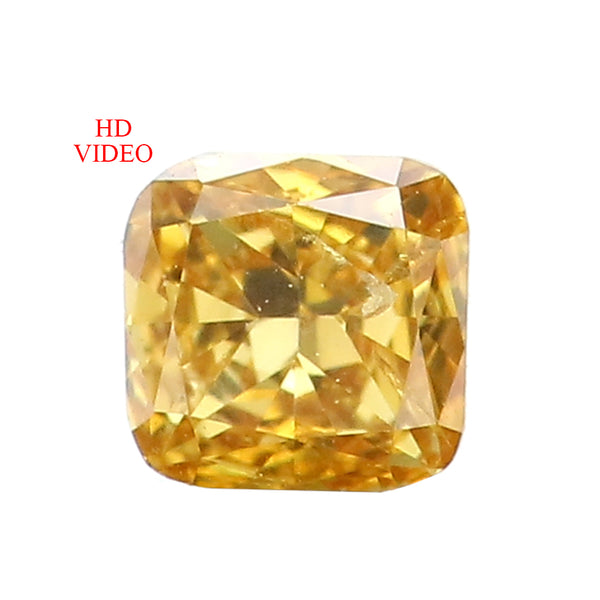 0.14 Ct Natural Loose Diamond Cushion Yellow Color SI2 Clarity 3.20 MM L8619