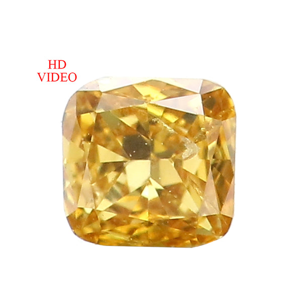 0.14 Ct Natural Loose Diamond Cushion Yellow Color SI2 Clarity 3.20 MM L8619