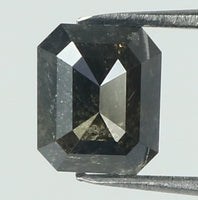 1.26 Ct Natural Loose Diamond Emerald Black Color I3 Clarity 6.10 MM KDK1954