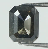 1.26 Ct Natural Loose Diamond Emerald Black Color I3 Clarity 6.10 MM KDK1954