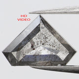 0.77 CT Shield Cut Diamond, Salt And Pepper Diamond, Natural Loose Diamond, Black Diamond, Grey Diamond, Antique Rose Cut Diamond KDL441