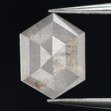 0.46 Ct Natural Loose Diamond, Hexagon Diamond, Grey Diamond, Hexagon Cut Diamond, Polished Diamond, Rose Cut Diamond Rustic Diamond KDL9681