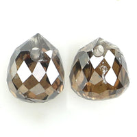 0.77 Ct Natural Loose Diamond, Black Brown Diamond, briolette Diamond, Drop Cut Diamond, Rose Cut Real Rustic Diamond, L9491