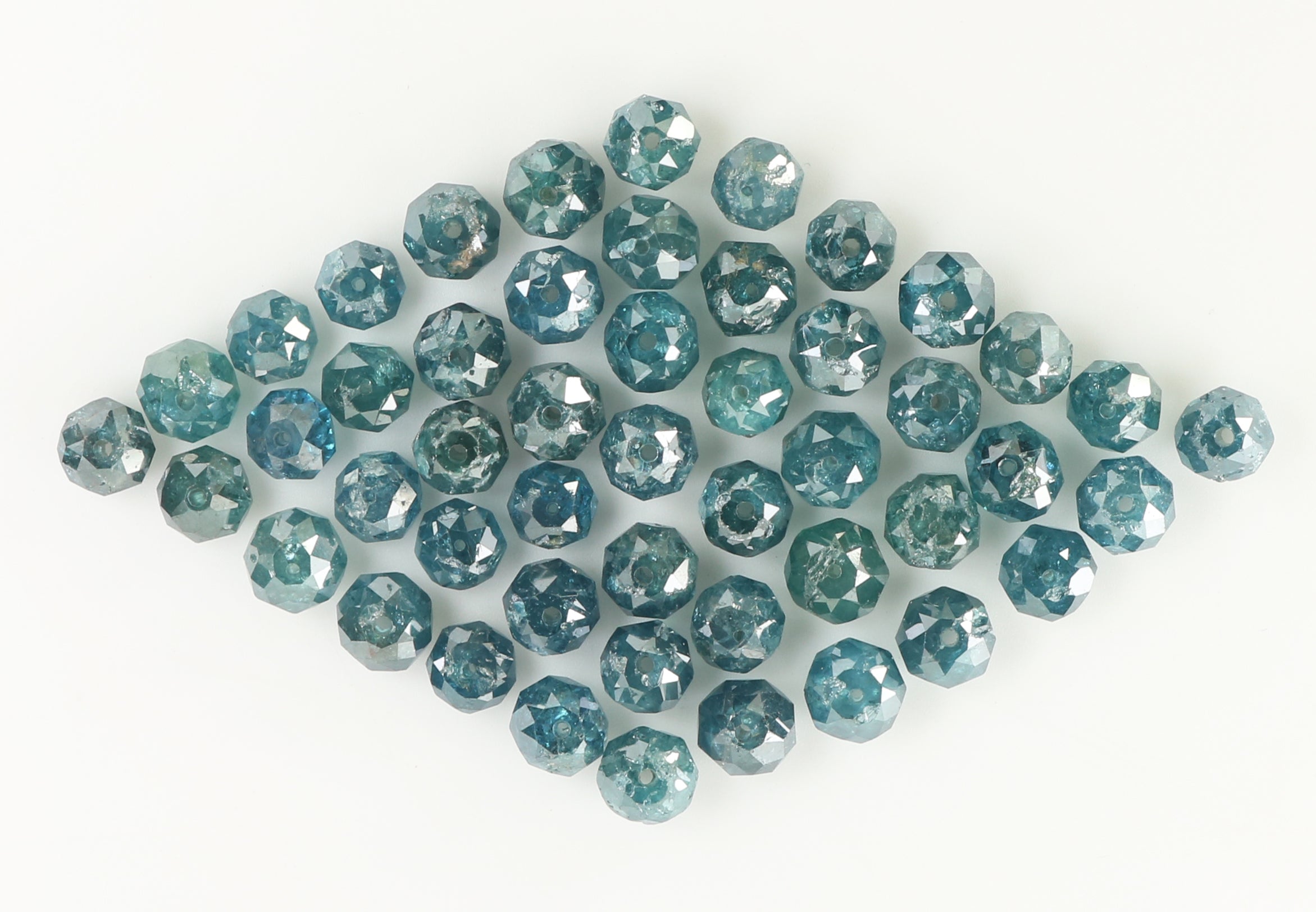 Natural Loose Diamond Round Bead Blue I3 Clarity 1.60 to 3.50 MM 5 Pcs Lot Q50