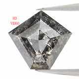 Natural Loose Pentagon Salt And Pepper Diamond Black Grey Color 0.98 CT 7.00 MM Pentagon Rose Cut Diamond KDL1222