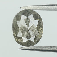 1.17 Ct Natural Loose Diamond Oval Grey Salt And Pepper Color I3 Clarity 6.70 MM KDL8693