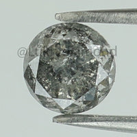 0.62 Ct Natural Loose Diamond Round Black Grey Salt And Pepper Color I3 Clarity 4.80 MM KDL8460