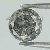 0.62 Ct Natural Loose Diamond Round Black Grey Salt And Pepper Color I3 Clarity 4.80 MM KDL8460