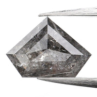0.75 Ct Natural Loose Diamond, Salt And Pepper Diamond, Shield Cut Diamond, Black Gray Color Diamond, Rose Cut Real Rustic Diamond KDL9852