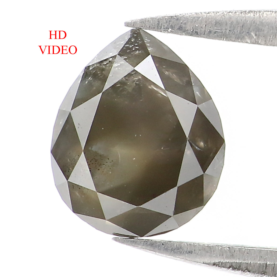 1.18 Ct Natural Loose Pear Shape Diamond Green Black Color Pear Cut Diamond 7.00 MM Natural Loose Diamond Pear Brilliant Cut Diamond QL1653