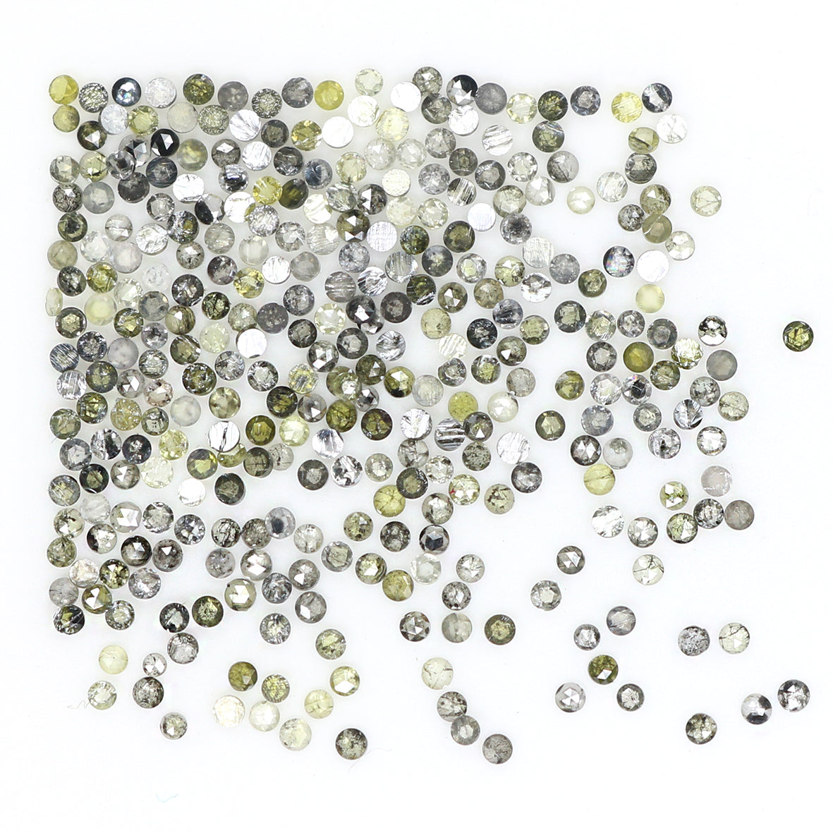 1.50 Ct Natural Loose Round Rose Cut Diamond Salt And Pepper Round Shape Diamond 1.00 MM Natural Black Grey Round Rose Cut Diamond LQ1809