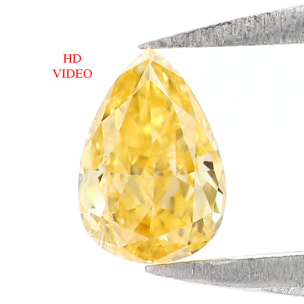 Natural Loose Pear Diamond Orange Color 0.25 CT 5.05 MM Pear Shape Rose Cut Diamond L1647
