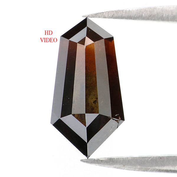 Natural Loose Shield Brown Color Diamond 1.84 CT 11.55 MM Shield Shape Rose Cut Diamond KDL1872