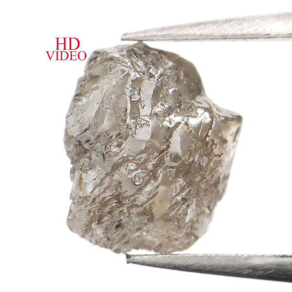 2.79 CT Natural Loose Diamond Rough Brown Color I3 Clarity 9.70 MM KDL9030