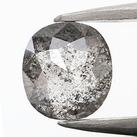 0.57 Ct Natural Loose Diamond Oval Black Grey Salt And Pepper Color I3 Clarity 4.93 MM KDL9012