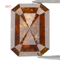 Natural Loose Emerald Shape Brown Color Diamond 1.69 CT 7.60 MM Emerald Shape Rose Cut Diamond L367