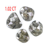 Natural Loose Slice Salt And Pepper Diamond Black Grey Color 1.02 CT 4.81 MM Slice Shape Rose Cut Diamond L2513