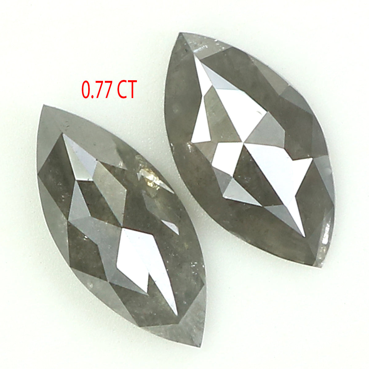 Natural Loose Marquise Salt And Pepper Diamond Black Grey Color 0.77 CT 7.40 MM Marquise Shape Rose Cut Diamond KDL1076