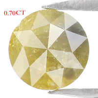 Natural Loose Rose Cut Yellow Color Diamond 0.70 CT 5.20 MM Round Rose Cut Shape Diamond L7810