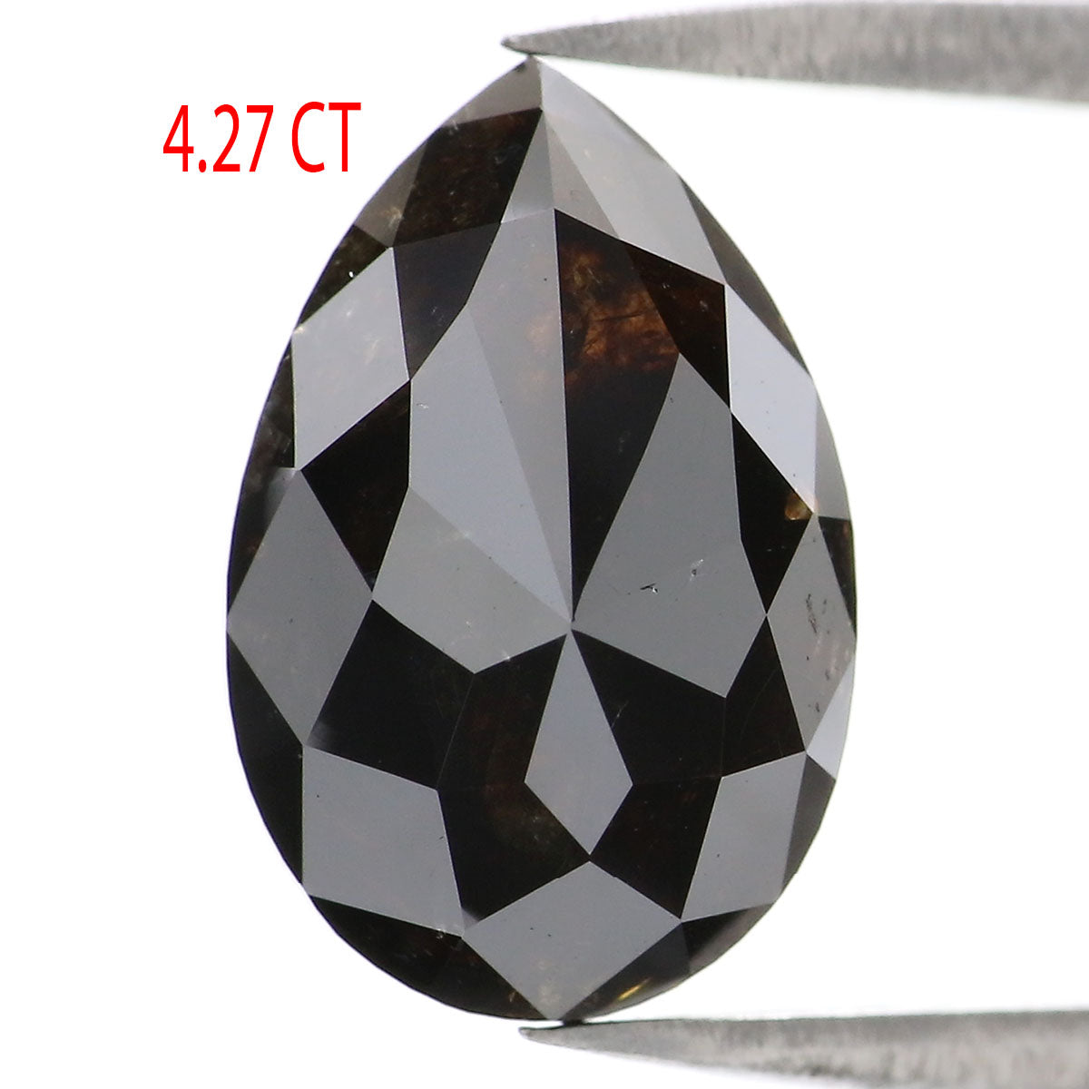 4.27 CT Natural Loose Pear Shape Diamond Black Color Pear Shape Diamond 12.50 MM Natural Loose Diamond Black Pear Rose Cut Diamond QL2155