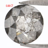 0.88 Ct Natural Loose Round Rose Cut Diamond Black Gray Color Diamond 5.60 MM Natural Loose Salt and Pepper Diamond Rose Cut Diamond QL2132
